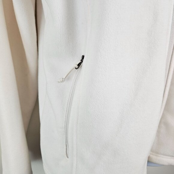 Columbia Womens Full Zip Fleece Jacket Size Large White Soft Casual - Picture 10 of 13